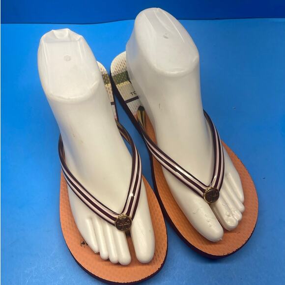 Tori Burch Women Multicolor Flip Flop Sandals 7 Some Fading - Picture 2 of 9